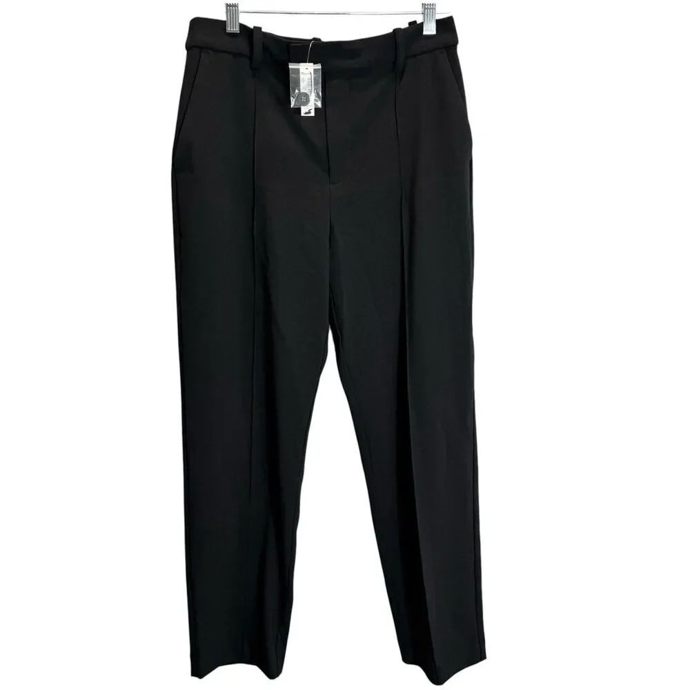 Madewell Sz 6 Womens NWT The Fairbanks Slim Tapered Pants Black Comfort N0085